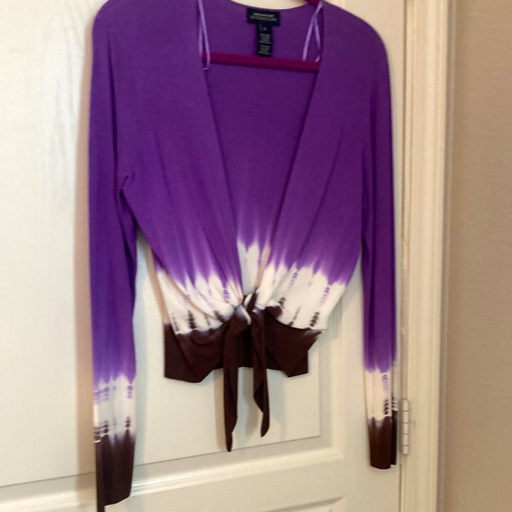 Pretty and colorful tie front sweater
